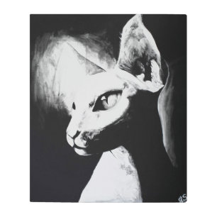 The Sphynx Cat Hairless Kitty Pet Art Metal Print