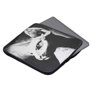 The Sphynx Cat Hairless Kitty Pet Black White Art Laptop Sleeve