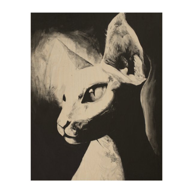 The Sphynx Cat Hairless Kitty Pet Portrait Art (Front)