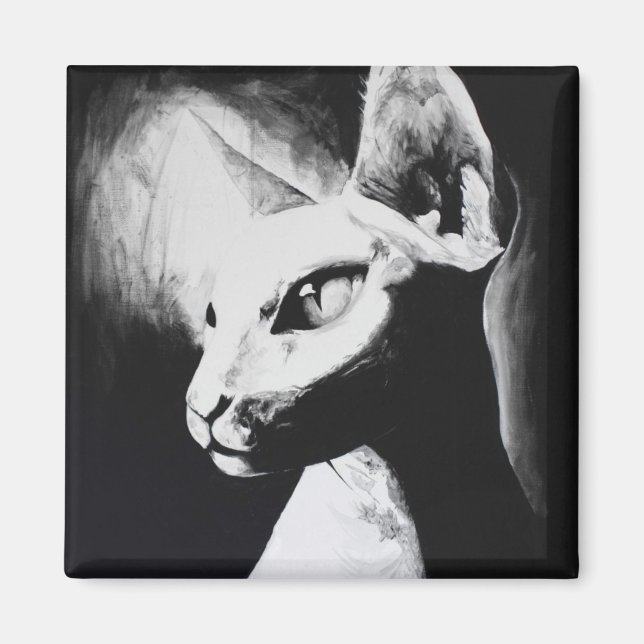 The Sphynx Cat Original Art Magnet (Front)