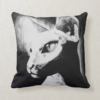 The Sphynx Cat Original Art Throw Pillow