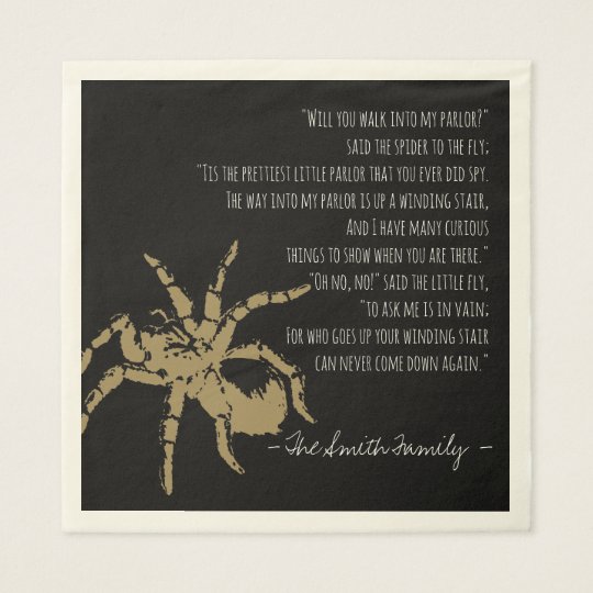 The Spider And The Fly Poem Napkin Zazzle