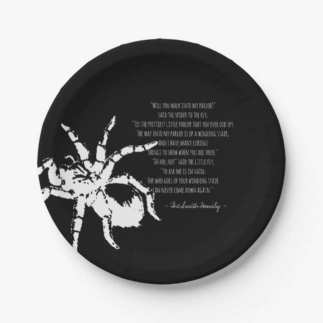 The Spider and the Fly Poem Paper Plates (Front)