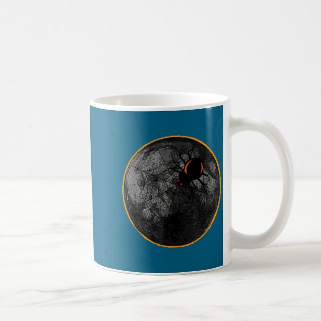 The Spider Web Arachnid Moon Solar Coffee Mug (Right)