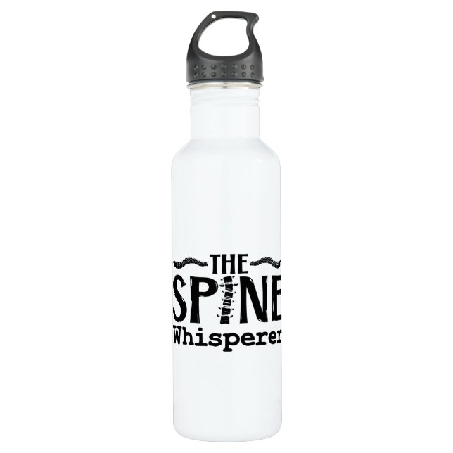The Spine Whisperer Chiropractic Chiropractor Stainless Steel Water Bottle (Front)