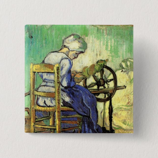 The Spinner by Vincent van Gogh Button (Front)