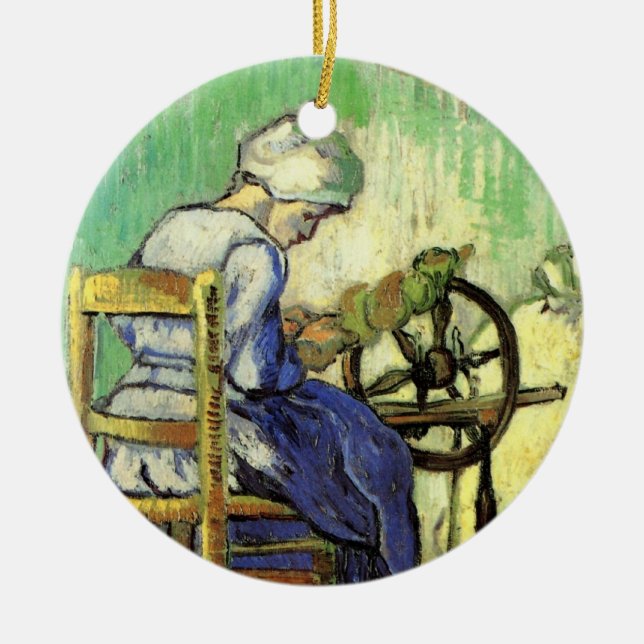 The Spinner by Vincent van Gogh Ceramic Ornament (Front)