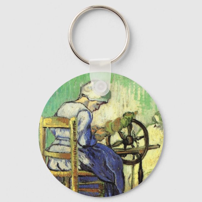 The Spinner by Vincent van Gogh Keychain (Front)