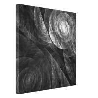 The Spiral of Life Abstract Black and White Canvas Print