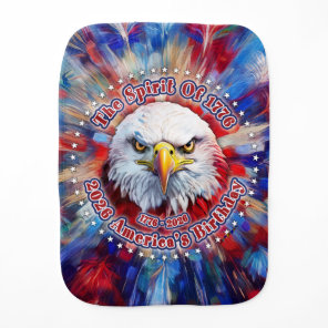 The Spirit Of 1776, 2026 America’s Red Eagle Firew Baby Burp Cloth