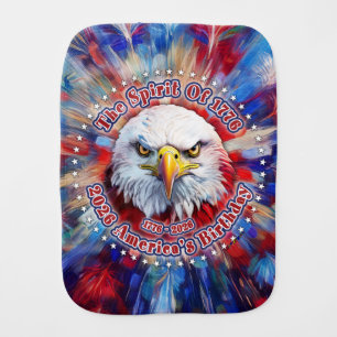 The Spirit Of 1776, 2026 America’s Red Eagle Firew Baby Burp Cloth
