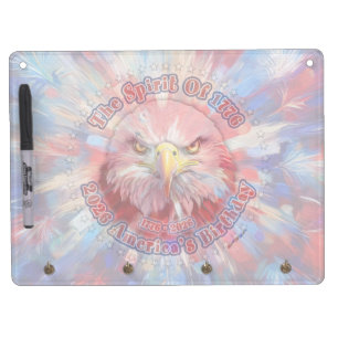 The Spirit Of 1776, 2026 America’s Red Eagle Firew Dry Erase Board With Keychain Holder