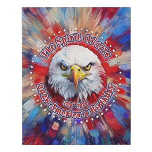 The Spirit Of 1776, 2026 America’s Red Eagle Firew Faux Canvas Print