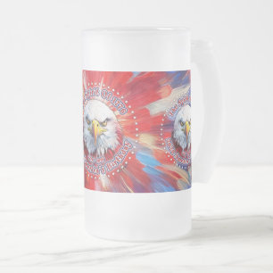 The Spirit Of 1776, 2026 America’s Red Eagle Firew Frosted Glass Beer Mug