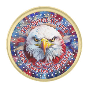 The Spirit Of 1776, 2026 America’s Red Eagle Firew Gold Finish Lapel Pin