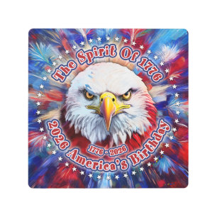 The Spirit Of 1776, 2026 America’s Red Eagle Firew Metal Print