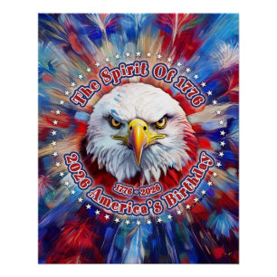The Spirit Of 1776, 2026 America’s Red Eagle Firew Poster