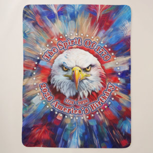 The Spirit Of 1776, 2026 America’s Red Eagle Firew Sherpa Blanket
