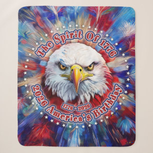 The Spirit Of 1776, 2026 America’s Red Eagle Firew Sherpa Blanket