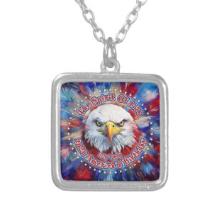 The Spirit Of 1776, 2026 America’s Red Eagle Firew Silver Plated Necklace