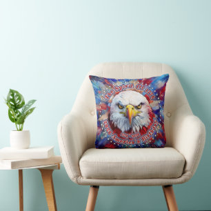 The Spirit Of 1776, 2026 America’s Red Eagle Firew Throw Pillow
