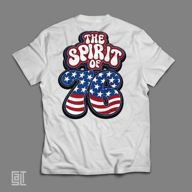 The Spirit of 76 Patriotic American Flag 1776 Vint T-Shirt (Creator Uploaded)