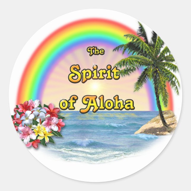 The Spirit of Aloha Classic Round Sticker (Front)