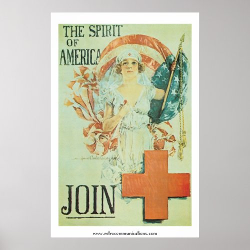 The Spirit of America_ Vintage Red Cross Poster