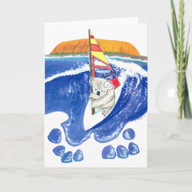 The Spirit of Australia - Koala Bear wind surfing Card (Front)