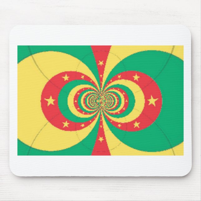 The Spirit of Cameroon: Indomitable Lions Flag Art Mouse Pad (Front)