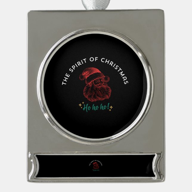 THE SPIRIT OF CHRISTMAS SILVER PLATED BANNER ORNAMENT (Front)