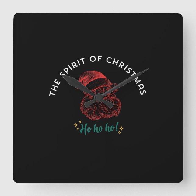 THE SPIRIT OF CHRISTMAS SQUARE WALL CLOCK (Front)