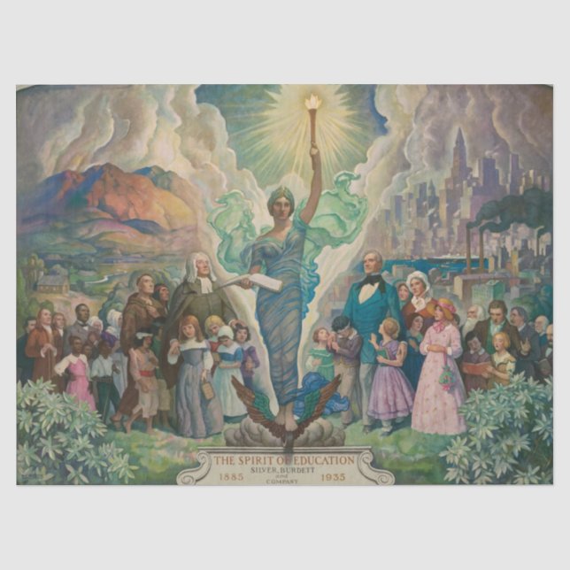 The Spirit of Education by Newell Convers Wyeth Tissue Paper (Front)