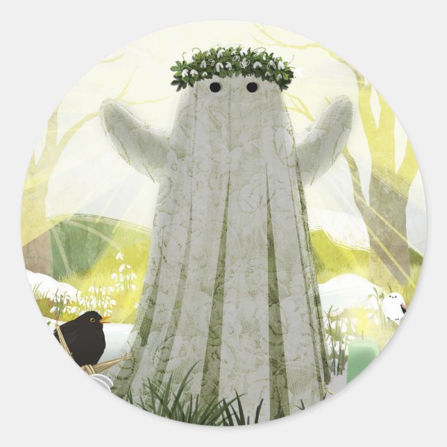 The Spirit Of Imbolc Classic Round Sticker (Front)
