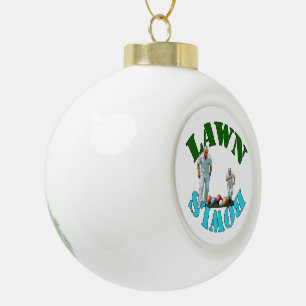 The Spirit of Lawn Bowls: Bowlers and Bowls Ceramic Ball Christmas Ornament