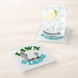 The Spirit of Lawn Bowls: Bowlers and Bowls Glass Coaster
