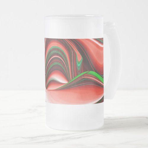 The spirit of Love and Hope Abstract 3D Rainbowart Frosted Glass Beer Mug