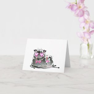 The Spirit of Romance black pug love card