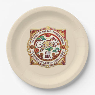 The Spirit of the Rat / Chinese Zodiac Rat Paper Plates
