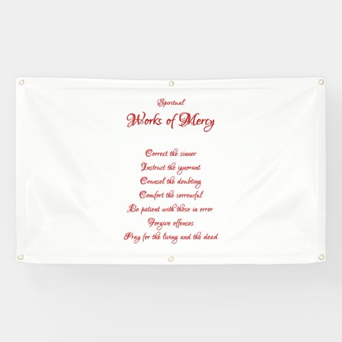 The Spiritual Works of Mercy Banner