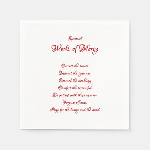 The Spiritual Works of Mercy Napkins