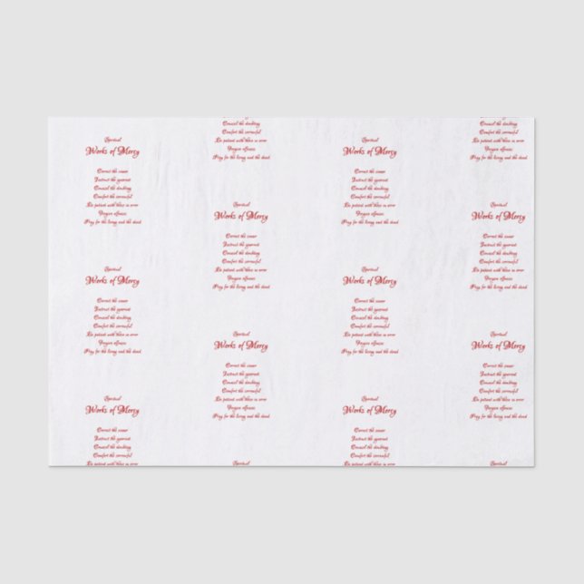 The Spiritual Works of Mercy Tissue Paper (Front)