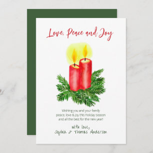 The Spirt of Christmas Advent Candles Peace & Joy Holiday Card