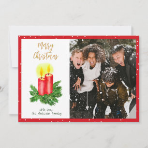 The Spirt of Christmas Advent Candles Photo Holiday Card