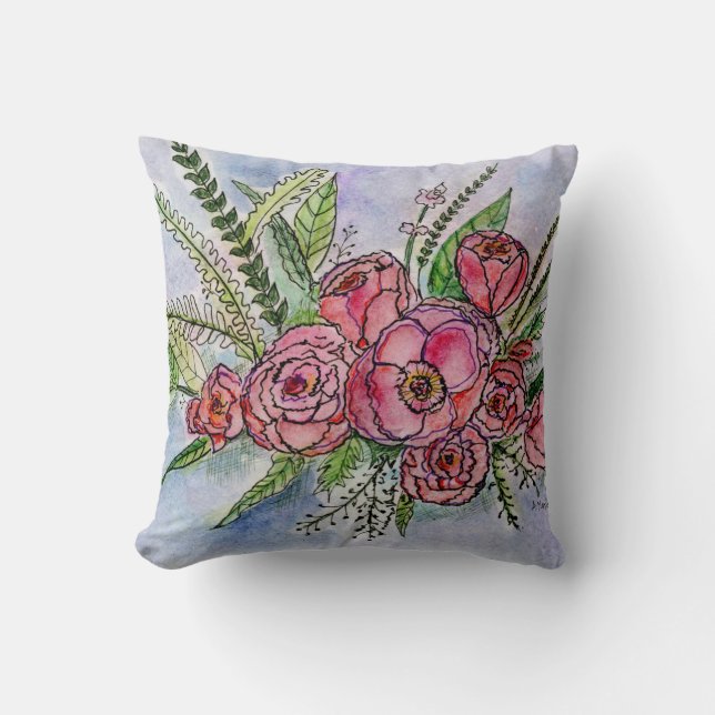 The Splendor of Roses design on a Throw Pillow (Front)