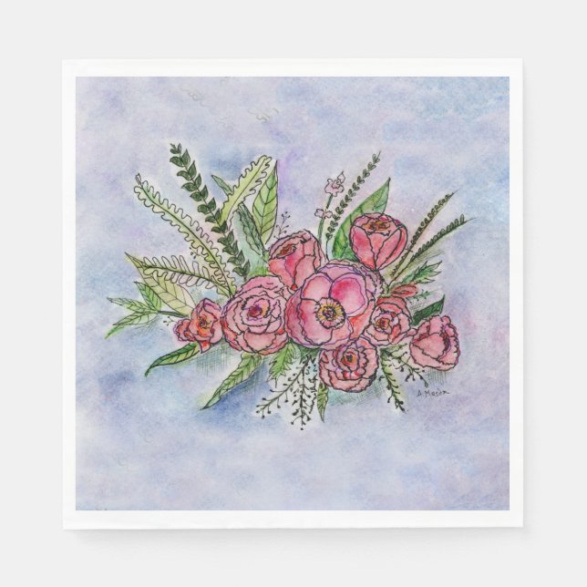 The Splendor of Roses Napkins (Front)