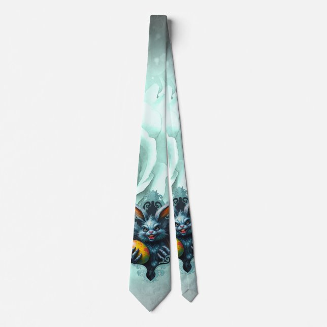 The spooky Easter rabbit Neck Tie (Front)