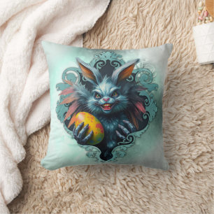 The spooky Easter rabbit Throw Pillow