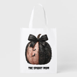 The Spooky Mom Halloween Pumpkin Grocery Bag