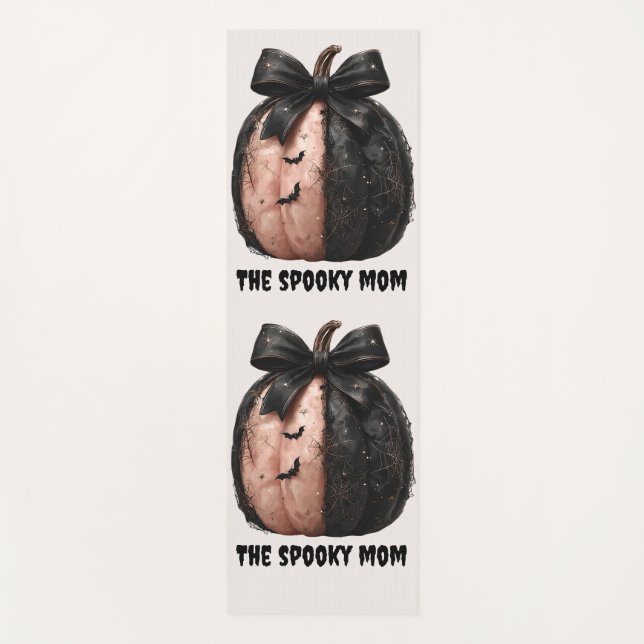 The Spooky Mom Halloween Pumpkin Yoga Mat (Front)